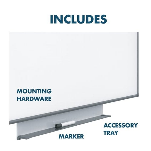 Quartet Silhouette Porcelain 50" x 28" Magnetic Whiteboard With Charcoal Aluminum Frame