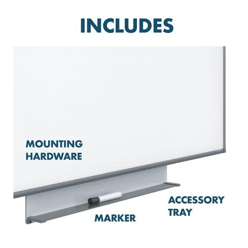 Quartet Silhouette Porcelain 74" x 42" Magnetic Whiteboard With Charcoal Aluminum Frame