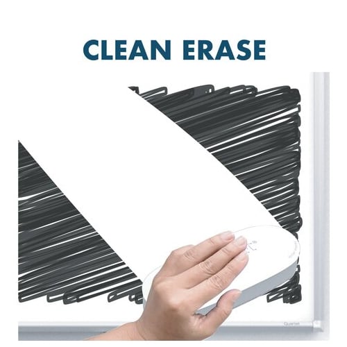 Quartet Silhouette Porcelain 85" x 48" Magnetic Whiteboard With Silver Aluminum Frame