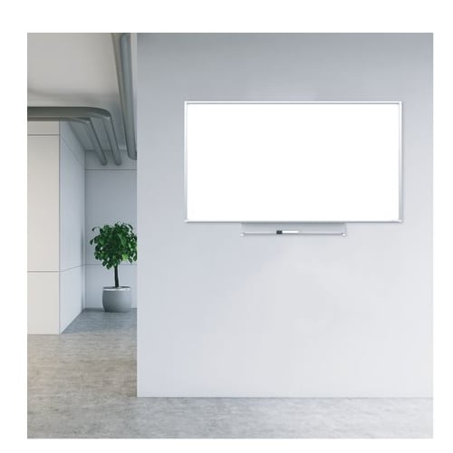 Quartet Silhouette Porcelain 85" x 48" Magnetic Whiteboard With Silver Aluminum Frame