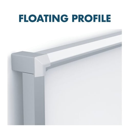 Quartet Silhouette Porcelain 85" x 48" Magnetic Whiteboard With Silver Aluminum Frame
