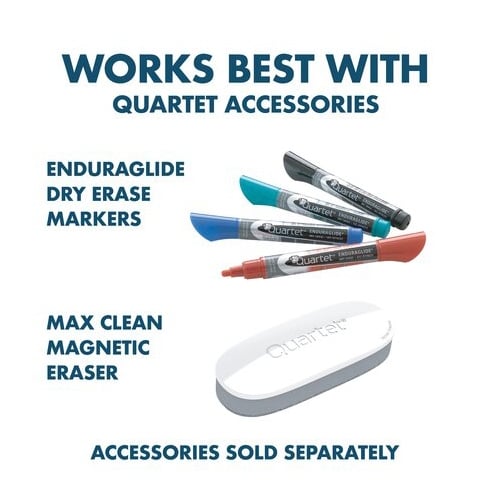 Quartet Silhouette Porcelain 85" x 48" Magnetic Whiteboard With Silver Aluminum Frame