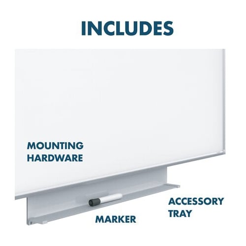Quartet Silhouette Porcelain 85" x 48" Magnetic Whiteboard With Silver Aluminum Frame