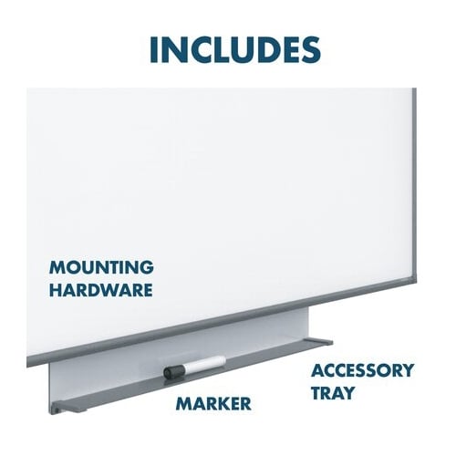 Quartet Silhouette Porcelain 85" x 48" Magnetic Whiteboard With Charcoal Aluminum Frame