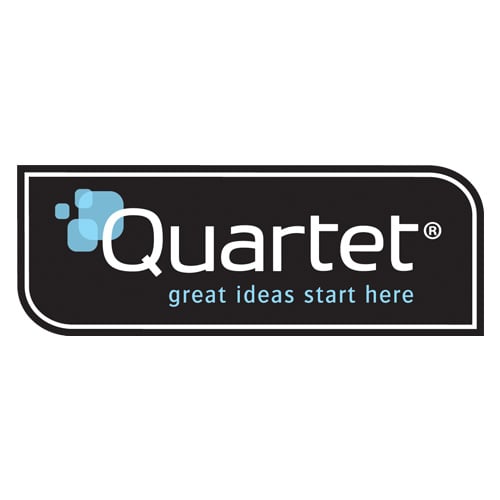 Quartet 5' x 4' Blue Fabric Bulletin Board with Cherry Frame