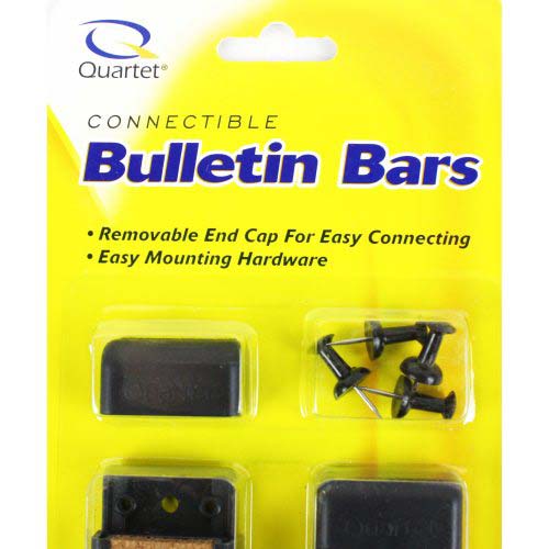 Quartet 1.25" x 12" Black Plastic Bulletin Bar III - 2440-2
