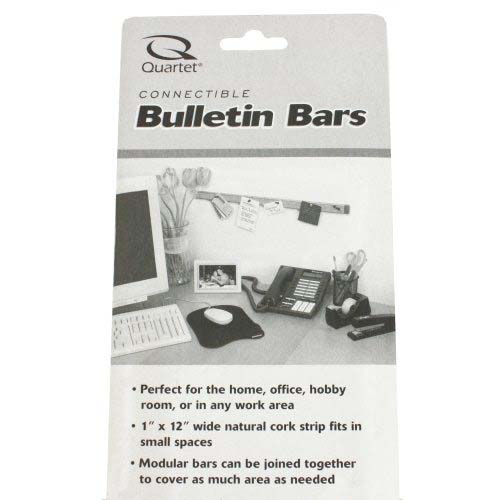 Quartet 1.25" x 12" Black Plastic Bulletin Bar III - 2440-2