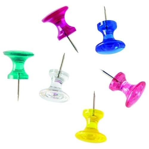 Quartet 1" Assorted Colored Push Pins - 3 Packs (30/pk)