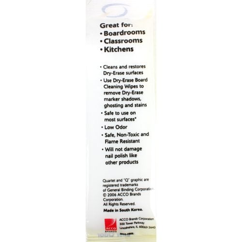 Quartet 10-Count Dry-Erase Cleaning Wipes - B52-180022