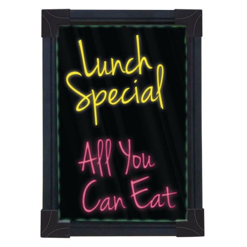Quartet 11.6" x 7.8" Black LED Wet/Dry-Erase Board (Battery Operated) - BLED295