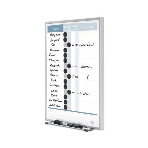 Quartet 11" x 16" 15-Name Matrix In/Out Board - QRT-33703