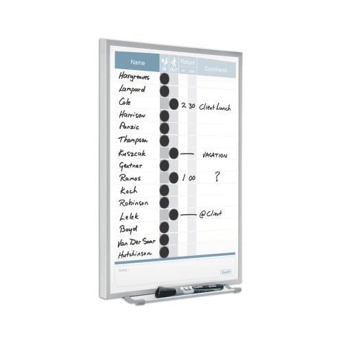 Quartet 11" x 16" 15-Name Matrix In/Out Board - QRT-33703