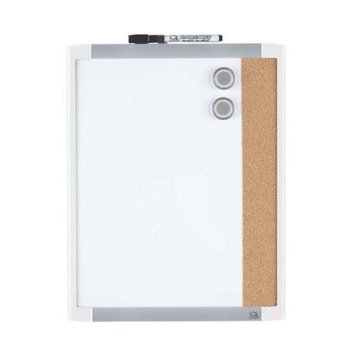 Quartet 11" x 14" Dry-Erase Magnetic Whiteboard / Cork Combination Board with White Plastic Frame - 79363-WT