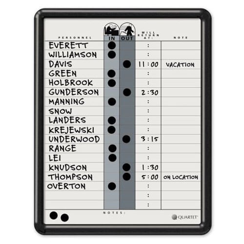 Quartet 11" x 14" Grey In Out System with 18 Names - 750 - Clearance Sale