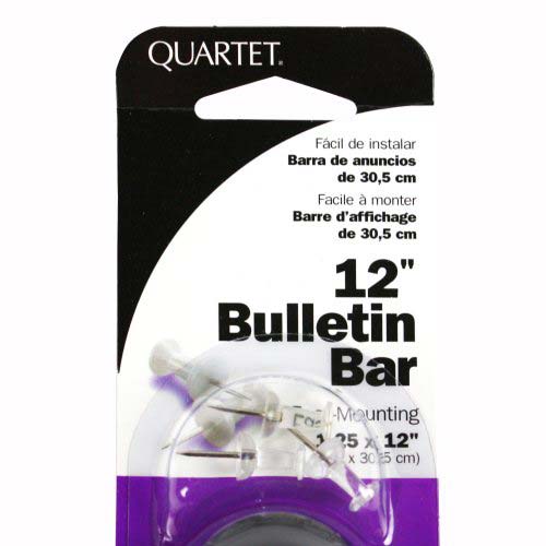 Quartet 12" Long Bulletin Bar II with Black Plastic Frame - Clearance Sale