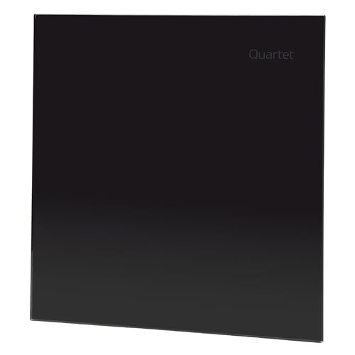 Quartet 12" x 12" Black Magnetic Glass Frameless Dry-Erase Board