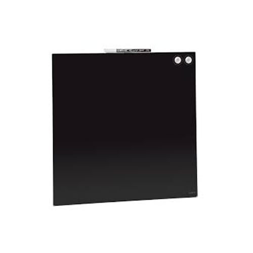 Quartet 17" x 17" Black Magnetic Glass Frameless Dry-Erase Board - 1717BGB