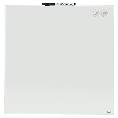 Quartet 17" x 17" White Magnetic Glass Frameless Dry-Erase Board - 1717WGB