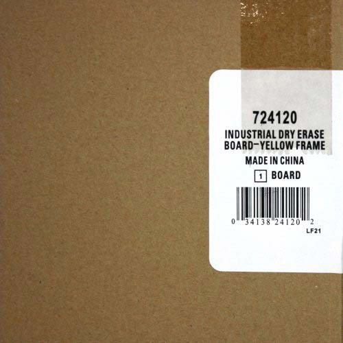 Quartet 9" x 6" Industrial Magnetic Whiteboard with Yellow Plastic Frame- 724123