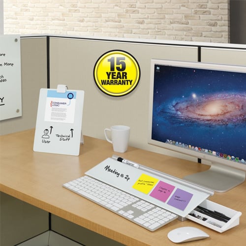 Quartet 18" x 6" Glass Dry-Erase Desktop Computer Pad - GDP186