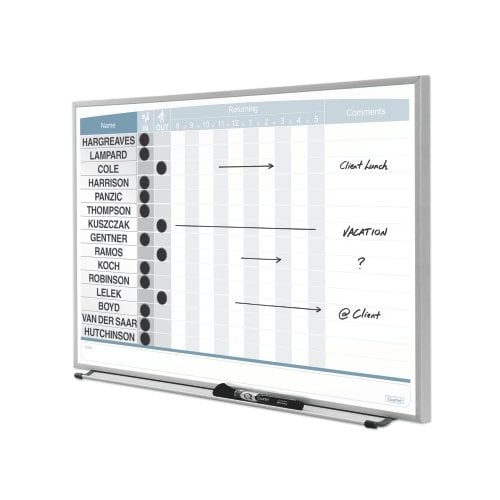 Quartet 23" x 16" 15-Name Matrix In/Out Board - QRT-33704