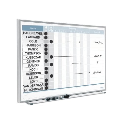 Quartet 23" x 16" 15-Name Matrix In/Out Board - QRT-33704