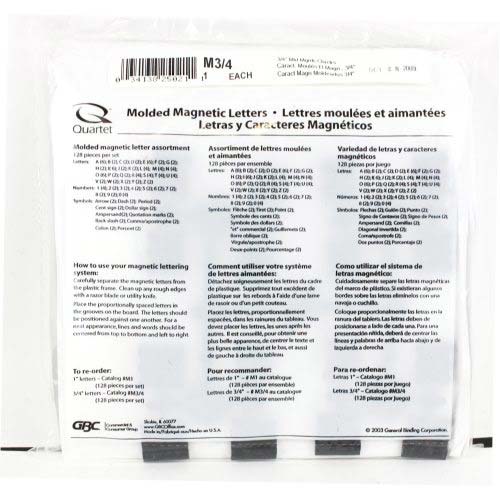 Quartet 3/4" Characters for Magnetic Letter Boards - M3/4