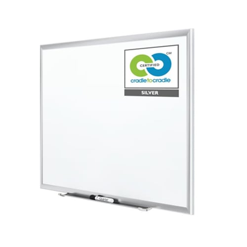 Quartet 3' x 2' Premium DuraMax Porcelain Magnetic Whiteboard with Silver Aluminum Frame - 2543