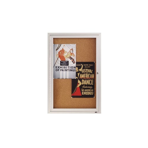 Quartet 3' x 2' Indoor Enclosed Cork Bulletin Board - 2363