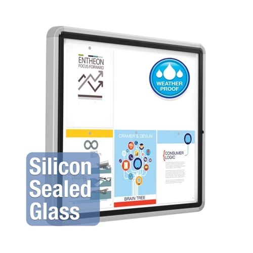 Quartet 30" x 27" Outdoor Enclosed Magnetic Whiteboard with Swing Door - QRT-EEHM2730