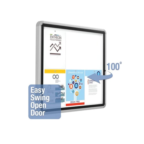Quartet 30" x 27" Outdoor Enclosed Magnetic Whiteboard with Swing Door - QRT-EEHM2730