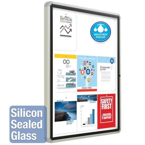 Quartet 30" x 39" Outdoor Enclosed Magnetic Whiteboard with Swing Door - QRT-EEHM3930