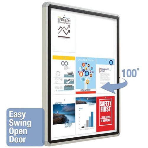 Quartet 30" x 39" Outdoor Enclosed Magnetic Whiteboard with Swing Door - QRT-EEHM3930