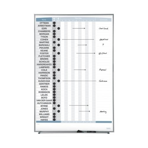 Quartet 34" x 23" 36-Name Matrix In/Out Board - QRT-33705
