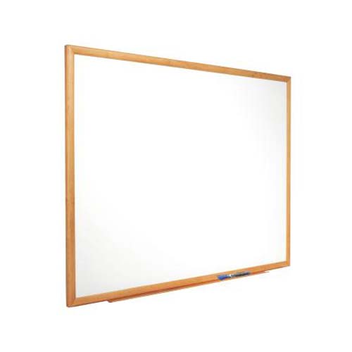 Quartet 36" x 23" Oak Frame Standard Whiteboard - S573