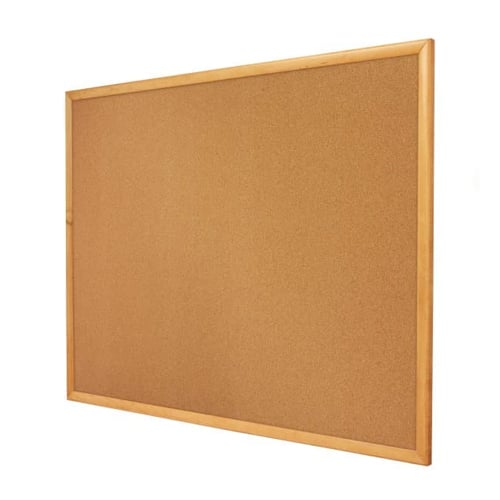 Quartet 36" x 24" Standard Cork Bulletin Board with Oak Frame - 303