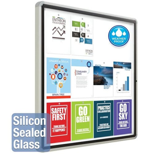 Quartet 38" x 39" Outdoor Enclosed Magnetic Whiteboard with Swing Door - QRT-EEHM3938 (Discontinued)