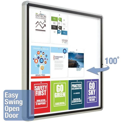Quartet 38" x 39" Outdoor Enclosed Magnetic Whiteboard with Swing Door - QRT-EEHM3938 (Discontinued)