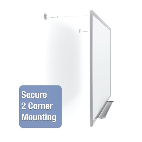 Quartet 4' x 3' Premium DuraMax Porcelain Magnetic Whiteboard with Silver Aluminum Frame - 2544