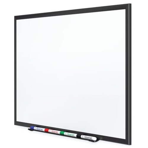 Quartet 4' x 3' Premium DuraMax Porcelain Magnetic Whiteboard with Black Aluminum Frame - 2544B