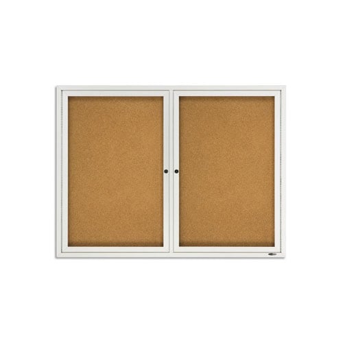 Quartet 4' x 3' Outdoor Enclosed 2 Door Bulletin Board - 2124