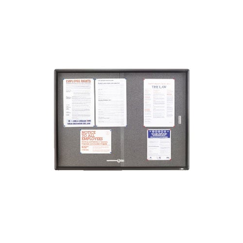 Quartet 4' x 3' Sliding Door Fabric Bulletin Board - 2364S