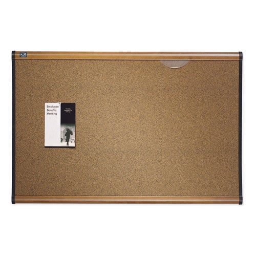 Quartet 4' x 4' Light Grey Vinyl Tack Board with Maple Frame