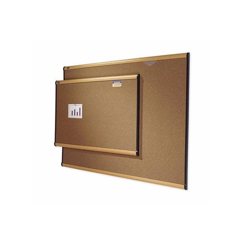 Quartet 4' x 4' Light Grey Vinyl Tack Board with Maple Frame