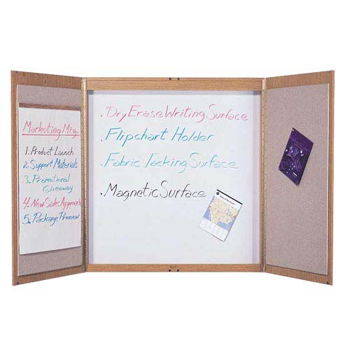 Quartet 4' x 4' Oak Laminate Conference Room Cabinet - 838