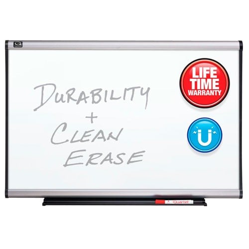 Quartet 4' x 4' Connectable Modular Porcelain Whiteboard with Aluminum Frame - MB04P6