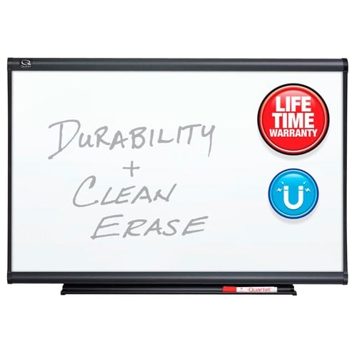 Quartet 4' x 4' Connectable Modular Porcelain Whiteboard with Graphite Frame - MB04P5