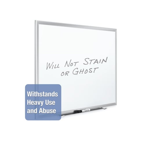 Quartet 5' x 3' Premium DuraMax Porcelain Magnetic Whiteboard with Silver Aluminum Frame - 2545