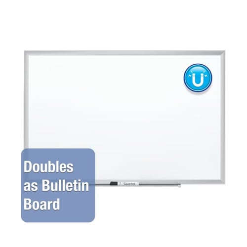 Quartet 8' x 4' Premium DuraMax Porcelain Magnetic Whiteboard with Silver Aluminum Frame - 2548