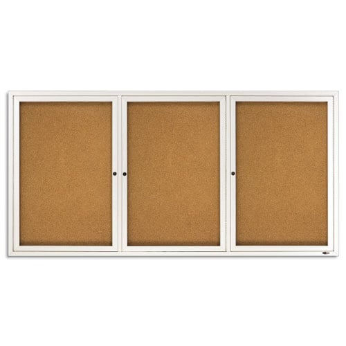 Quartet 6' x 3' Indoor Enclosed Cork Bulletin Board - 2366
